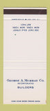 Matchbook Cover - George Murray Inc Builders New York City 30 Stk SAMPLE
