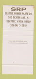 Matchbook Cover - Seattle Rubber Plate Seattle WA WEAR 30 Stk SAMPLE