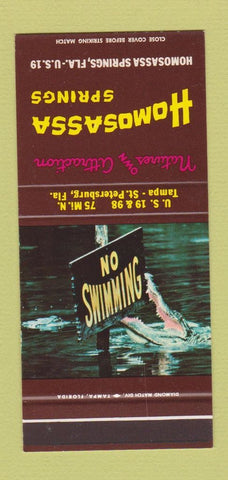 Matchbook Cover - Homosassa Springs FL  30 Stk SAMPLE