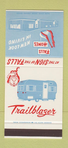 Matchbook Cover - Falls Homes Trailers West Fargo ND 30 Stk SAMPLE