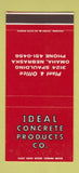 Matchbook Cover - Ideal Concrete Products Omaha NE 30 Stk SAMPLE