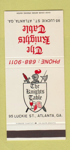 Matchbook Cover - The Knights Table Atlanta GA restaurant 30 Stk SAMPLE