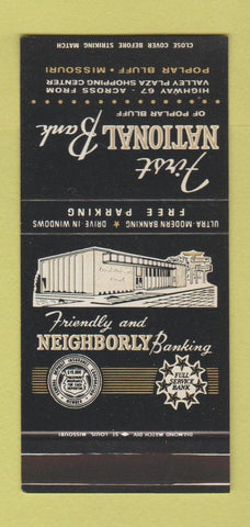 Matchbook Cover - First National Bank Poplar Bluff MO 30 Stk SAMPLE