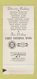 Matchbook Cover - First National Bank Poplar Bluff MO 30 Stk SAMPLE