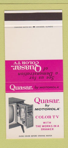 Matchbook Cover - Quasar TV Motorola 30 Stk SAMPLE