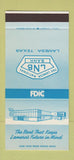 Matchbook Cover - Lamesa National Bank TX 30 Stk SAMPLE