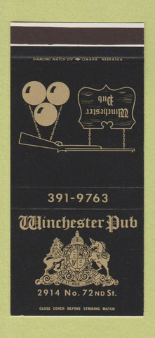 Matchbook Cover - Winchester Pub Omaha? NE? 30 Stk SAMPLE