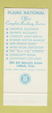 Matchbook Cover - Plains National Bank Lubbock TX 30 Stk SAMPLE