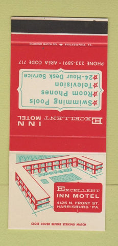 Matchbook Cover - Excellent Inn Motel Harrisburg PA 30 Stk SAMPLE