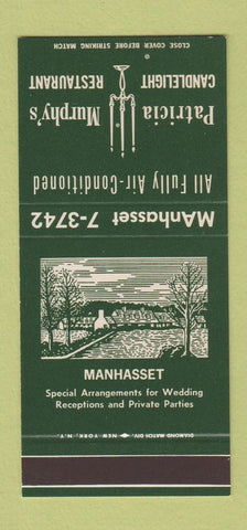 Matchbook Cover - Patricia Murphy's Candlelight Inn Manhasset NY 30 Stk SAMPLE