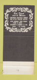Matchbook Cover - Kenny's Steak Pub New York City Football  30 Stk SAMPLE
