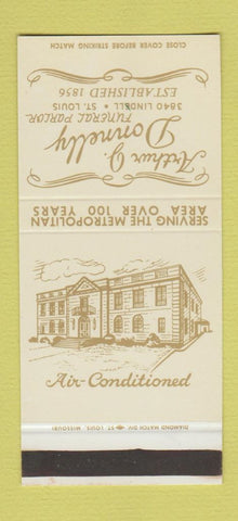 Matchbook Cover - Arthur J Donnelly Funeral Home St Louis MO 30 Stk SAMPLE
