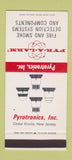 Matchbook Cover - Pyrotronics Cedar Knolls NJ Fire Detection 30 Stk SAMPLE