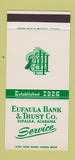 Matchbook Cover - Eufaula Bank Trust AL 30 Stk SAMPLE