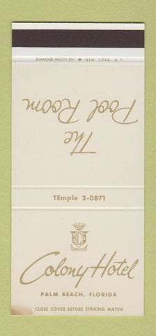 Matchbook Cover - Colony Hotel Palm Beach FL WEAR 30 Stk SAMPLE