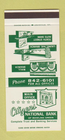 Matchbook Cover - Citizens National Bank of Bowling Green KY 30 Stk SAMPLE