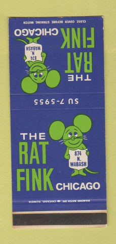 Matchbook Cover - The Rat Fink Chicago IL WEAR 30 Stk SAMPLE