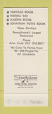 Matchbook Cover - Crystal Restaurant Reading PA 30 Stk SAMPLE