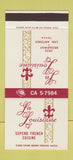 Matchbook Cover - La Louisiane Restaurant San Antonio TX 30 Stk SAMPLE