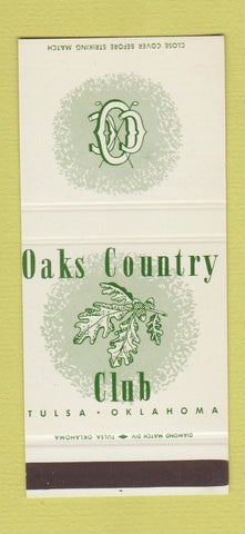 Matchbook Cover - Oaks Country Club Tulsa OK 30 Stk SAMPLE