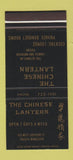 Matchbook Cover - Chinese Lantern Restaurant Duluth MN WEAR 30 Stk SAMPLE