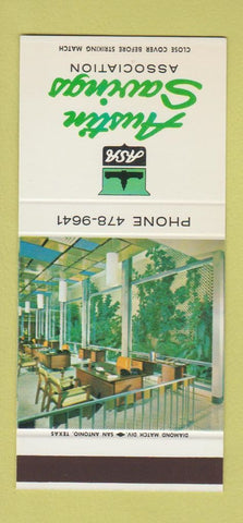 Matchbook Cover - Austin Savings Association TX 30 Stk SAMPLE
