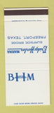 Matchbook Cover - Bridge Harbor Marina Freeport TX 30 Stk SAMPLE