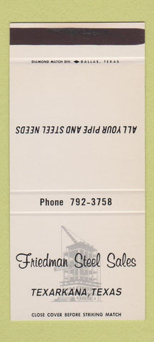 Matchbook Cover - Friedman Steel Texarkana TX pipe 30 Stk SAMPLE