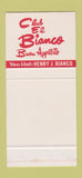 Matchbook Cover - Club El Bianco Italian Chicago IL 30 Stk SAMPLE