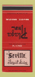 Matchbook Cover - Seville Plaza Inn Kansas City MO 30 Stk SAMPLE