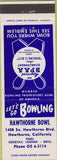 Matchbook Cover - Hawthorne Bowl bowling CA billiards