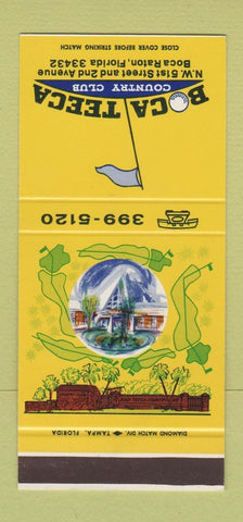 Matchbook Cover - Boca Teeca Country Club Boca Raton FL 30 Stk SAMPLE