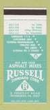 Matchbook Cover - Russell Asphalt Bridgeville PA Irwin Mars  30 Stk SAMPLE