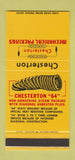 Matchbook Cover - Chesterton Packings Teflon Everett MA WEAR 30 Stk SAMPLE