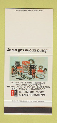 Matchbook Cover Illinois Tool Instrument Gear Shaper Cutters WEAR 30 Stk SAMPLE