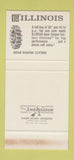 Matchbook Cover Illinois Tool Instrument Gear Shaper Cutters WEAR 30 Stk SAMPLE