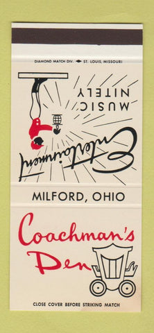 Matchbook Cover - Coachman's Den Milford OH 30 Stk SAMPLE
