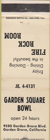 Matchbook Cover - Garden Square Bowl bowling Garden Grove CA