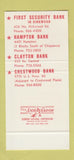 Matchbook Cover - 1st Security Bank Kirkwood Clayton MO 30 Stk SAMPLE