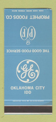 Matchbook Cover - Prophet Foods GE Oklahoma City OK WEAR 30 Stk SAMPLE