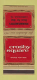 Matchbook Cover - Crosby Square Shoes Roemmelmyer Carbondale PA 30 Stk SAMPLE