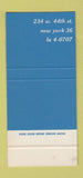 Matchbook Cover - Sardi's Restaurant New York City 30 Stk SAMPLE
