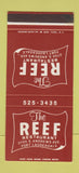 Matchbook Cover - The Reef Restaurant Fort Lauderdale FL 30 Stk SAMPLE