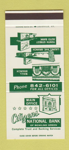 Matchbook Cover - Citizens National Bank of Bowling Green KY 30 Stk SAMPLE