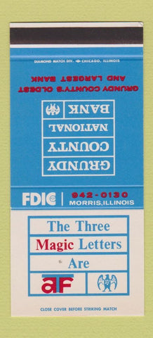 Matchbook Cover - Grundy County Bank Morris IL 30 Stk SAMPLE