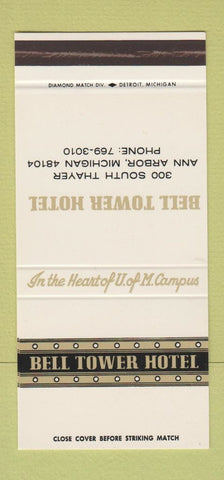Matchbook Cover - Bell Tower Hotel Ann Arbor MI WEAR 30 Stk SAMPLE