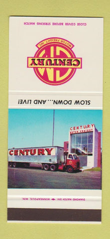 Matchbook Cover - Century Trucking Duluth Ely Atkin Hibbing MN 30 Stk SAMPLE