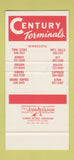 Matchbook Cover - Century Trucking Duluth Ely Atkin Hibbing MN 30 Stk SAMPLE
