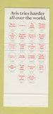 Matchbook Cover - Avis Car Rentals French 30 Stk SAMPLE