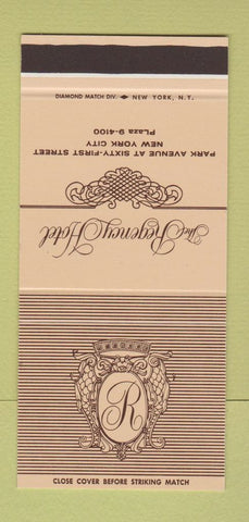 Matchbook Cover - Regency Hotel New York City 30 Stk SAMPLE